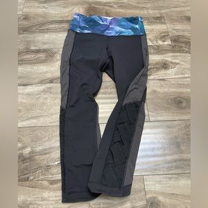 Lululemon Fast and Free Crop with super cute ballet braiding on the side. Size 4